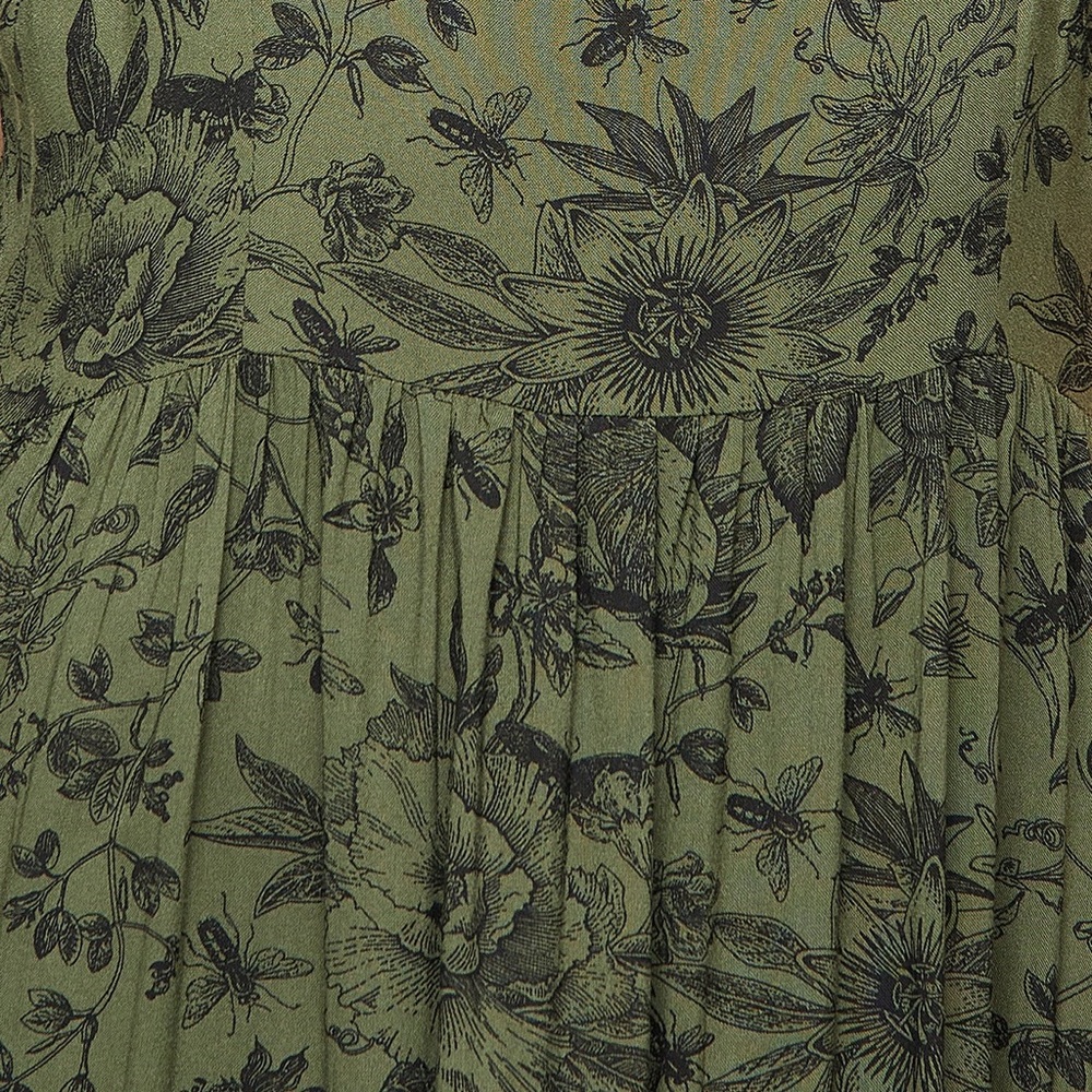 Disturbia Olive Green Floral Maxi Dress - Picture 4 of 5